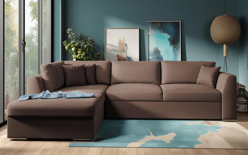 Extendable corner sofa Toscana, brown  3