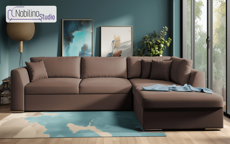 Extendable corner sofa Toscana, brown  1