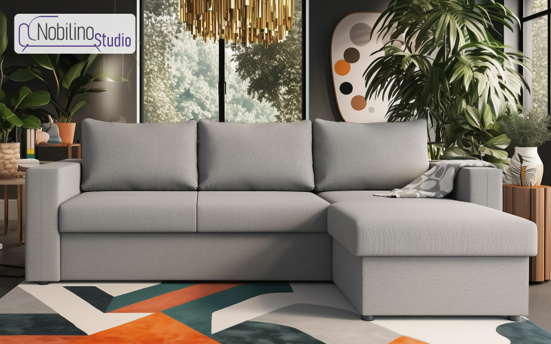Extendable corner sofa Justin, dark beige  1