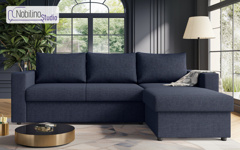 Extendable corner sofa Justin, blue  1