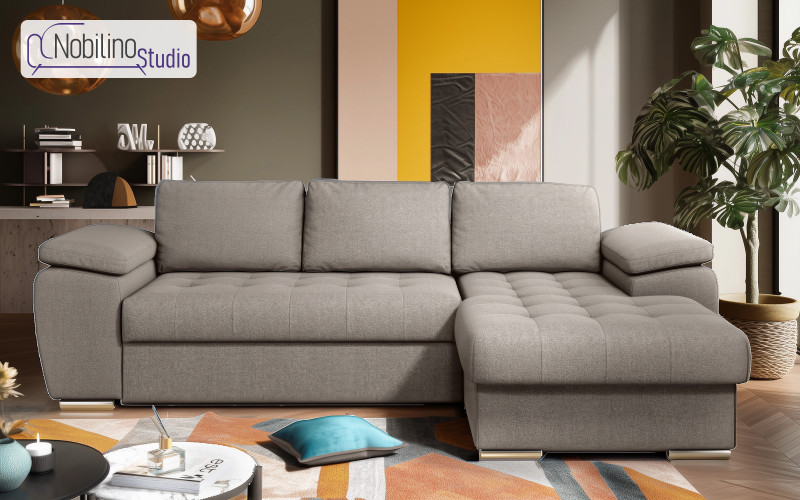 Extendable corner sofa Valencia Pocket, beige  1