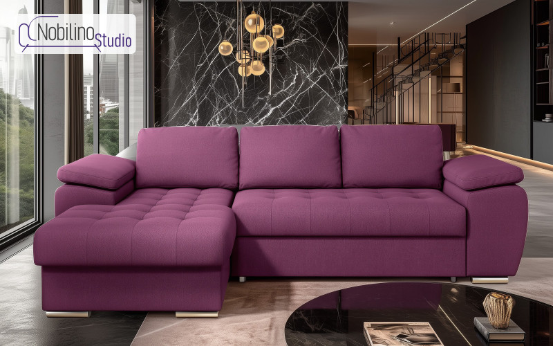 Extendable corner sofa Valencia Pocket, purple  1