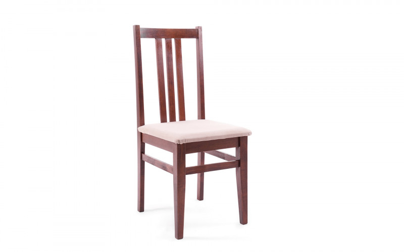 Dining chair Veco, walnut with beige seat  1