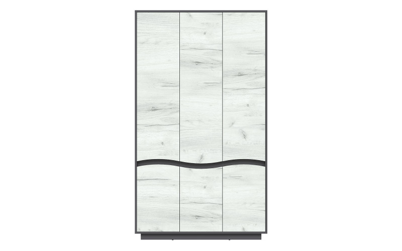 Wardrobe Viela 3 II, grey graphite + white Craft oak  1