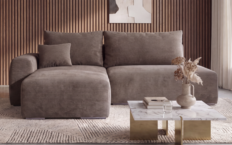 Extendable corner sofa Apollo Spring M2, dark beige  1