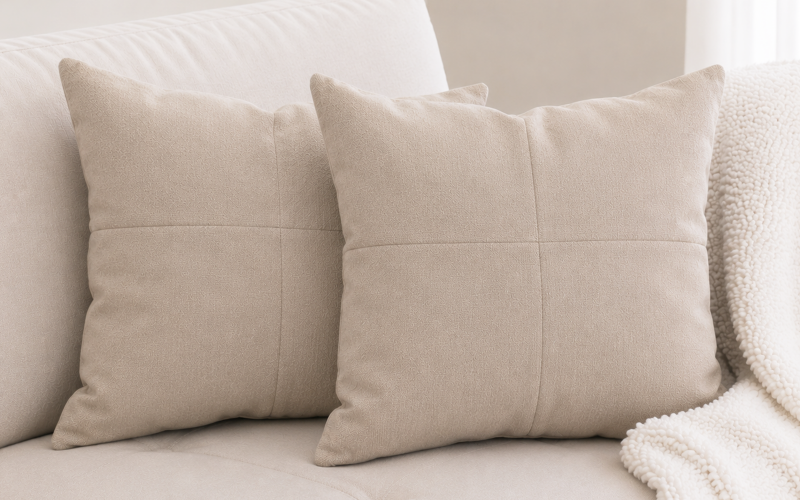 Throw pillow Squares 07360, light beige  1