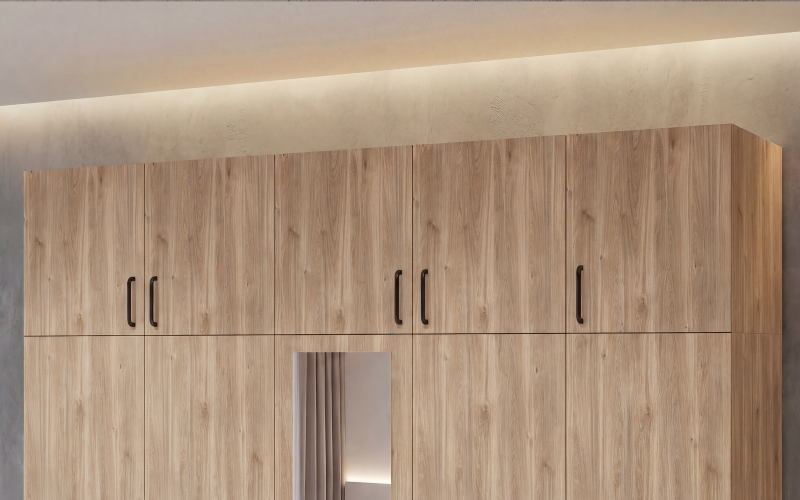 Upgrade for five-winged wardrobe Bruno and Massimo, white + Honey Castello oak  1