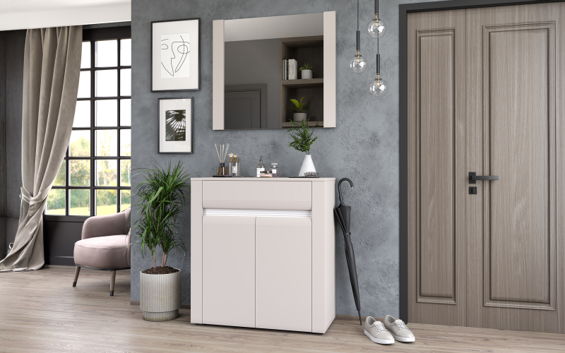 Hall Tree Varis M, cashmere + white  1