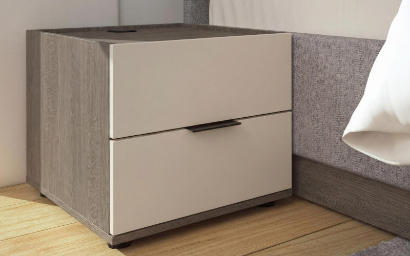 Nightstand Novela, Anthracite oak + cashmere  1