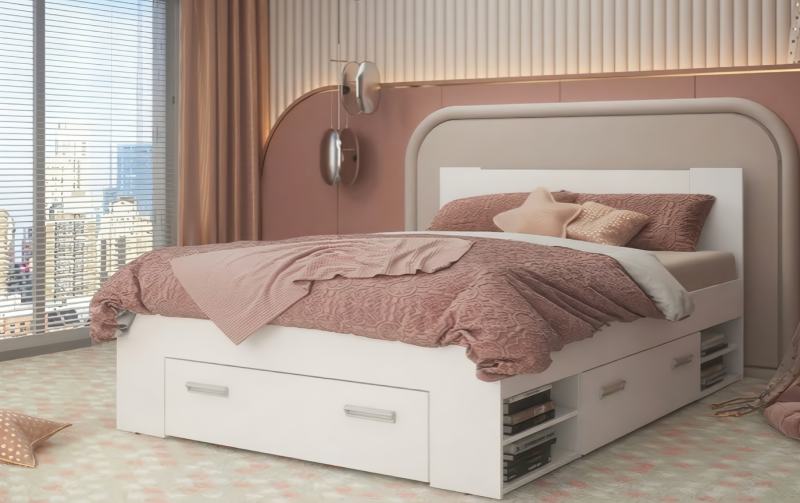 Double bed 160/200 Nemo + mattress, white  1