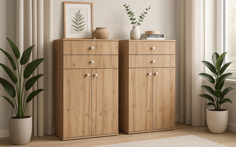 Set of 2 cabinets Olaf, Wotan oak  1