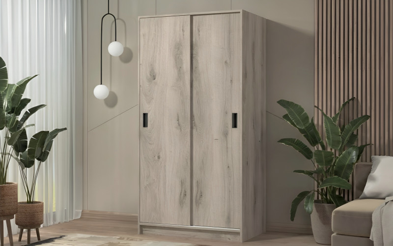 Wardrobe with sliding doors Sendo, light Scandinavian oak  1