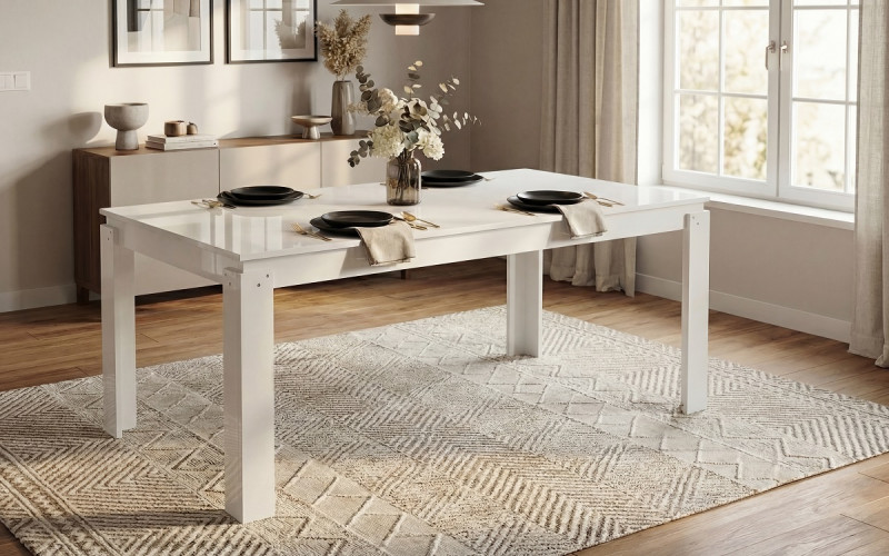 Dining table Phoenix 160, white gloss  1