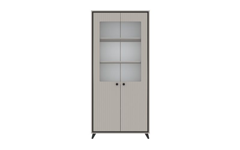 Showcase cabinet Tirena, cashmere + black  1