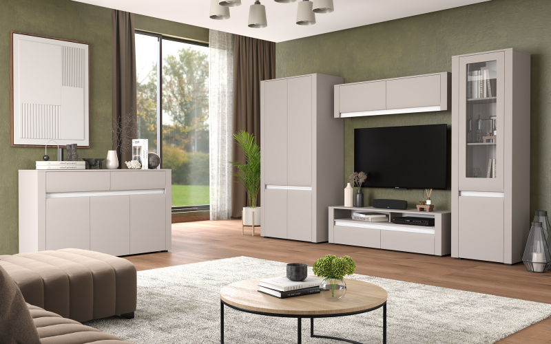 Shelf unit Varis, cashmere + white  1