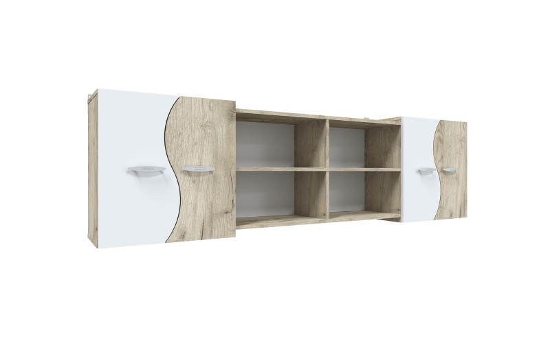 Wall shelf Stephano, grey Craft oak + white  1