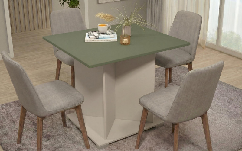 Dining table Aurea XL + MDF, sand matt + olive  1