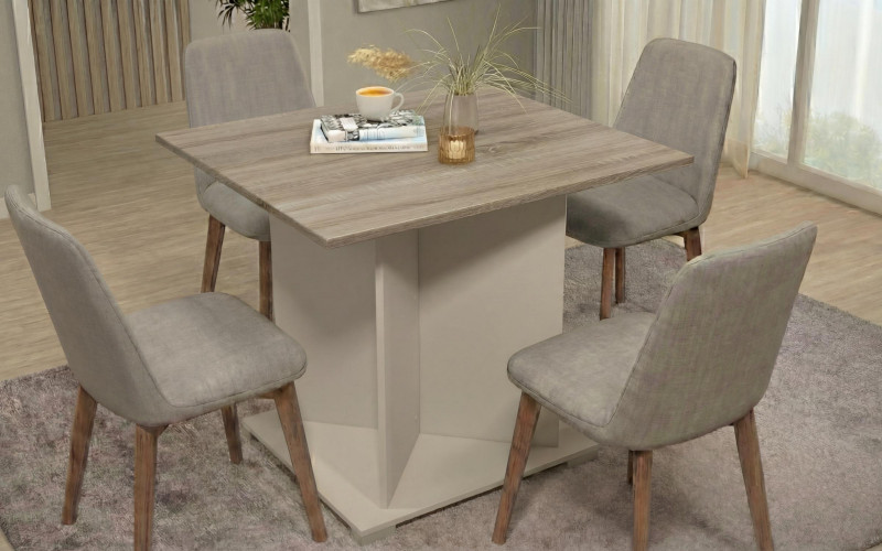 Dining table Aurea XL + MDF, sand matt + Sonoma oak  1