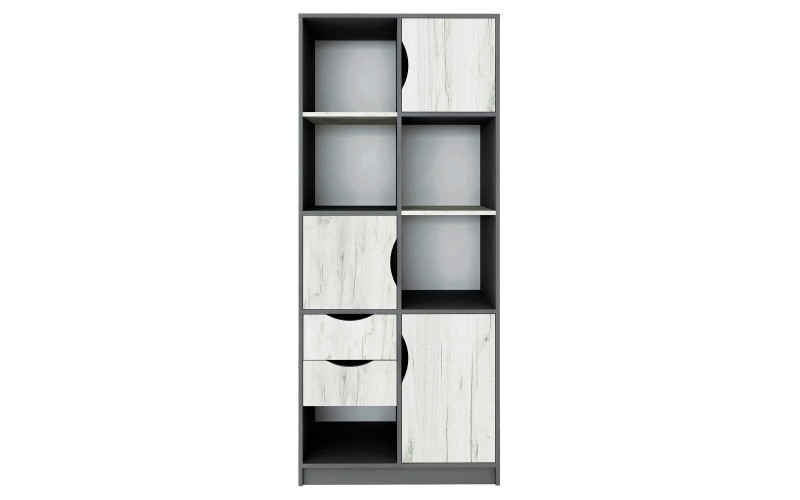 Shelf cabinet Artis, grey graphite + white Craft oak  1